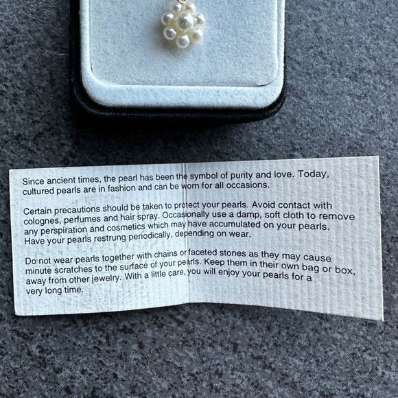 NWT 14K Gold Pearl Flower Earrings + 10K Necklace Bridal Set / Everyday Elegance - Picture 3 of 14